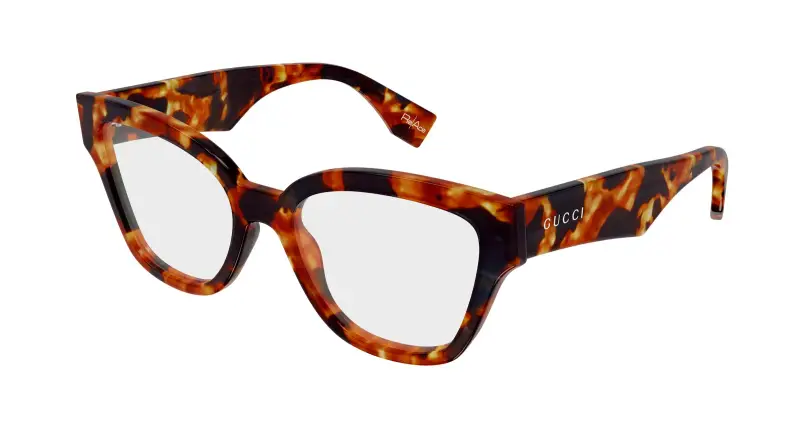 Donna GG2008O 001 Montature da vista Acetato Havana Trasparente Farfalla