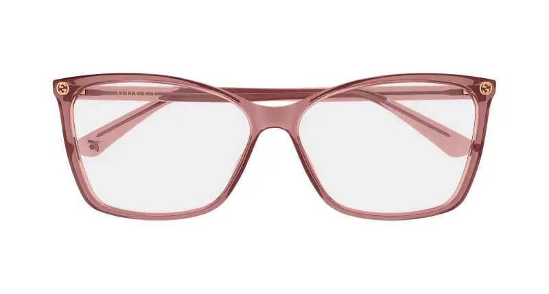 Donna Gucci GG0025O 018 Montature da vista Acetato Rosa Trasparente Cat Eye miniatura 2
