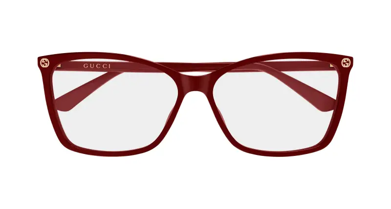 Donna Gucci GG0025O 022 Montature da vista Acetato Bordeaux Trasparente Cat Eye miniatura 2