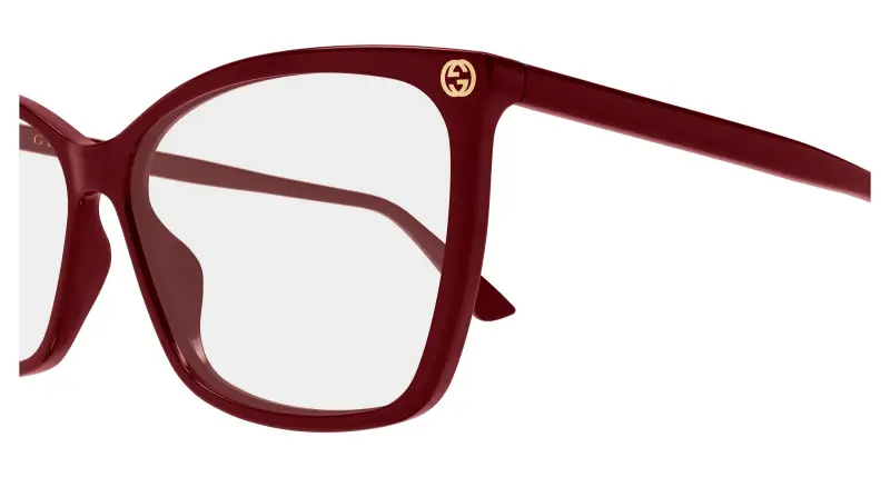 Donna Gucci GG0025O 022 Montature da vista Acetato Bordeaux Trasparente Cat Eye miniatura 3