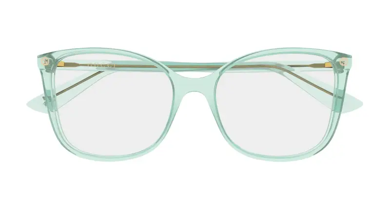 Donna Gucci GG0026O 024 Montature da vista Acetato Verde Trasparente Cat Eye miniatura 2