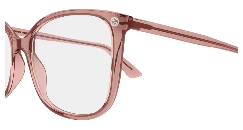 Donna Gucci GG0026O 025 Montature da vista Acetato Rosa Trasparente Cat Eye miniatura 3