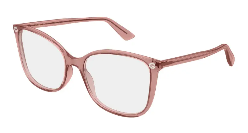 Donna Gucci GG0026O 025 Montature da vista Acetato Rosa Trasparente Cat Eye