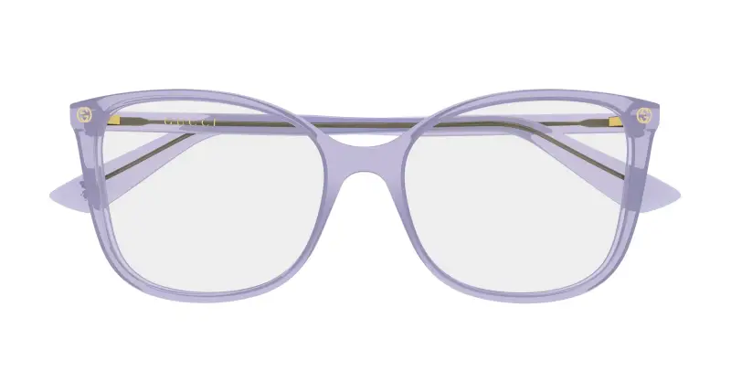Donna Gucci GG0026O 027 Montature da vista Acetato Viola Trasparente Cat Eye miniatura 2