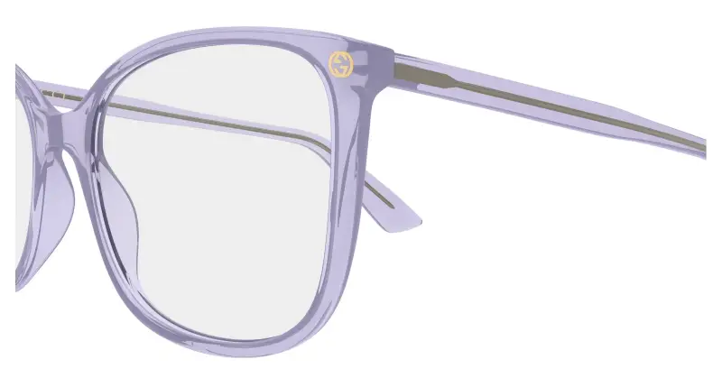 Donna Gucci GG0026O 027 Montature da vista Acetato Viola Trasparente Cat Eye miniatura 3