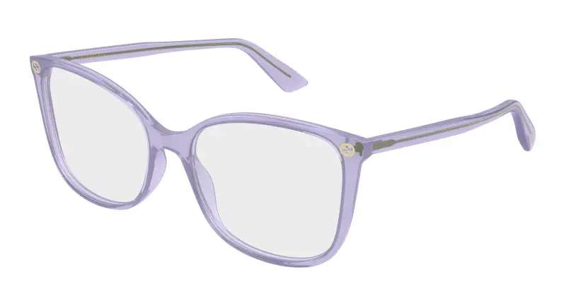 Donna Gucci GG0026O 027 Montature da vista Acetato Viola Trasparente Cat Eye
