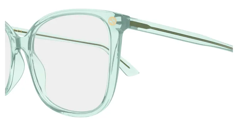 Donna Gucci GG0026O 028 Montature da vista Acetato Verde Trasparente Cat Eye miniatura 3