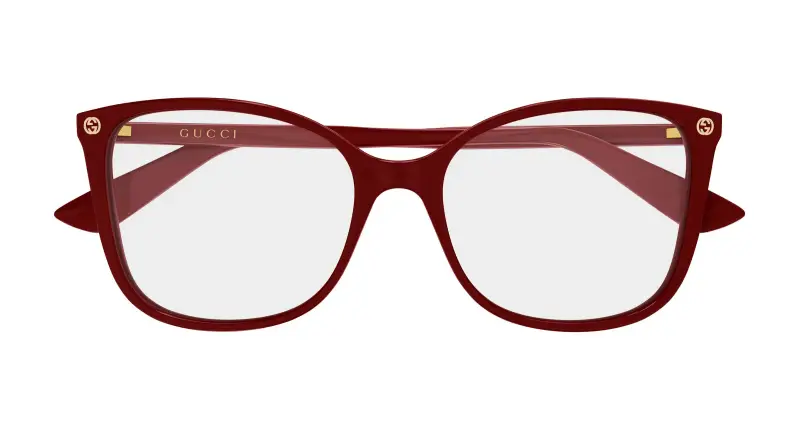 Donna Gucci GG0026O 031 Montature da vista Acetato Bordeaux Trasparente Cat Eye miniatura 2