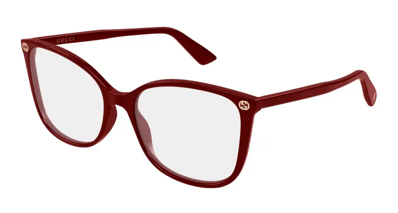 Donna Gucci GG0026O 031 Montature da vista Acetato Bordeaux Trasparente Cat Eye