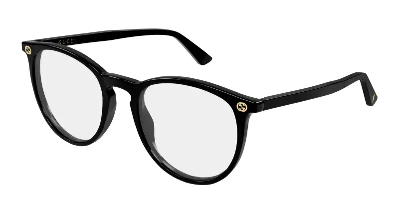 Donna Gucci GG0027O 015 Montature da vista Acetato Nero Trasparente Rotonda