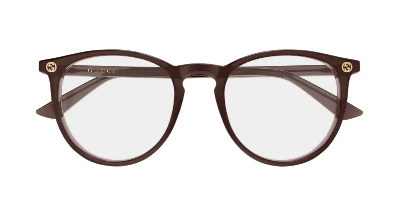 Donna Gucci GG0027O 017 Montature da vista Acetato Marrone Trasparente Rotonda miniatura 2