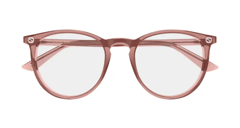 Donna Gucci GG0027O 019 Montature da vista Acetato Rosa Trasparente Rotonda miniatura 2