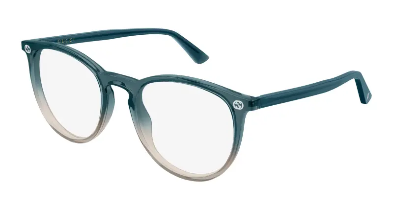 Donna Gucci GG0027O 020 Montature da vista Acetato Grigio Trasparente Rotonda
