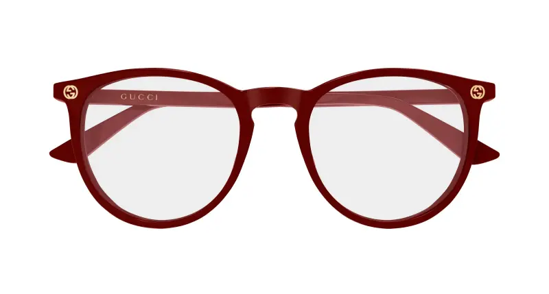 Donna Gucci GG0027O 021 Montature da vista Acetato Bordeaux Trasparente Rotonda miniatura 2