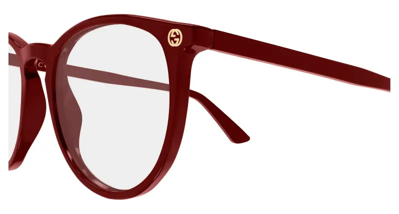 Donna Gucci GG0027O 021 Montature da vista Acetato Bordeaux Trasparente Rotonda miniatura 3