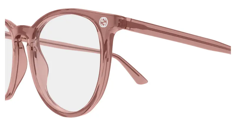 Donna Gucci GG0027O 022 Montature da vista Acetato Rosa Trasparente Rotonda miniatura 3