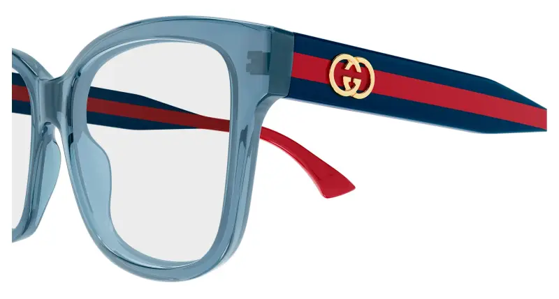 Donna Gucci GG0038ONN 004 Montature da vista Acetato Blu Trasparente Farfalla miniatura 3