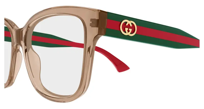 Donna Gucci GG0038ONN 005 Montature da vista Acetato Marrone Trasparente Farfalla miniatura 3