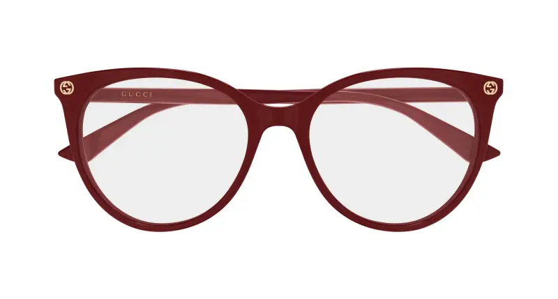 Donna Gucci GG0093O 010 Montature da vista Acetato Bordeaux Trasparente Rotonda miniatura 2