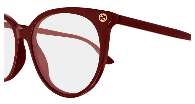 Donna Gucci GG0093O 010 Montature da vista Acetato Bordeaux Trasparente Rotonda miniatura 3