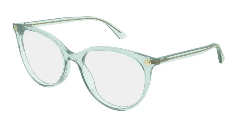 Donna Gucci GG0093O 011 Montature da vista Acetato Verde Trasparente Rotonda