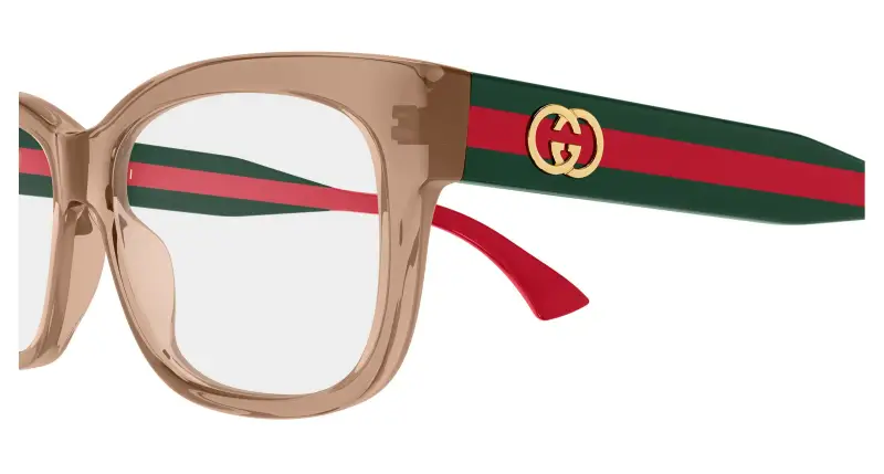 Donna Gucci GG0278ON 005 Montature da vista Acetato Marrone Trasparente Cat Eye miniatura 3