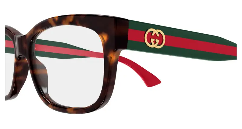 Donna Gucci GG0278ON 012 Montature da vista Acetato Havana Trasparente Cat Eye miniatura 3