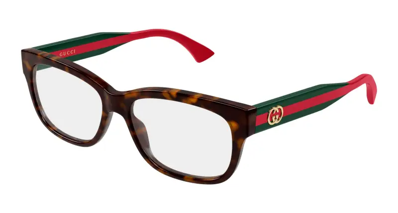 Donna Gucci GG0278ON 012 Montature da vista Acetato Havana Trasparente Cat Eye
