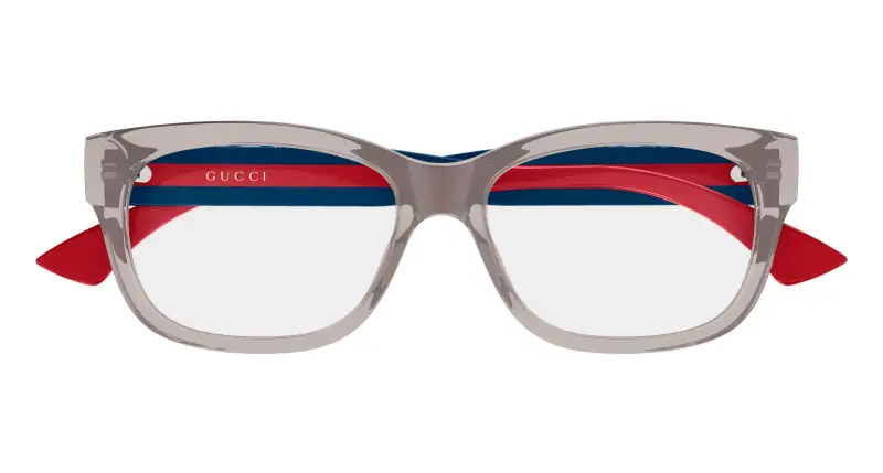 Donna Gucci GG0278ON 014 Montature da vista Acetato Grigio Trasparente Cat Eye miniatura 2