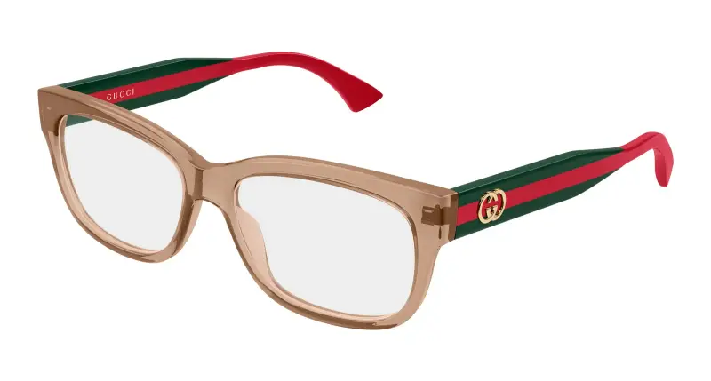 Donna Gucci GG0278ON 015 Montature da vista Acetato Marrone Trasparente Cat Eye