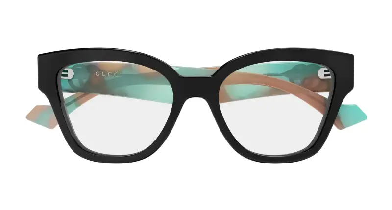 Donna Gucci GG1424O 016 Montature da vista Acetato Nero Trasparente Rotonda miniatura 2
