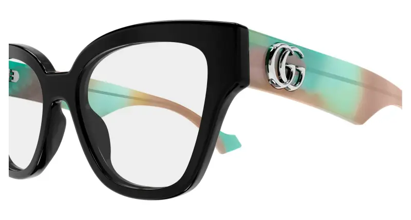 Donna Gucci GG1424O 018 Montature da vista Acetato Nero Trasparente Rotonda miniatura 3