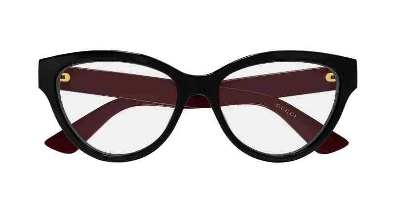 Donna Gucci GG1581O 005 Montature da vista Iniettato Nero Trasparente Rotonda miniatura 2