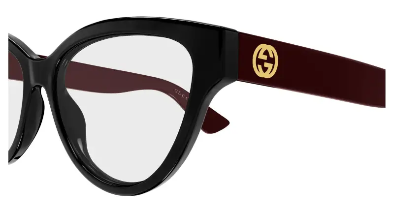 Donna Gucci GG1581O 005 Montature da vista Iniettato Nero Trasparente Rotonda miniatura 3