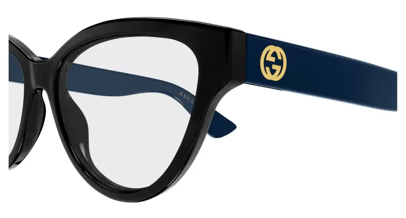 Donna Gucci GG1581O 006 Montature da vista Iniettato Nero Trasparente Rotonda miniatura 3