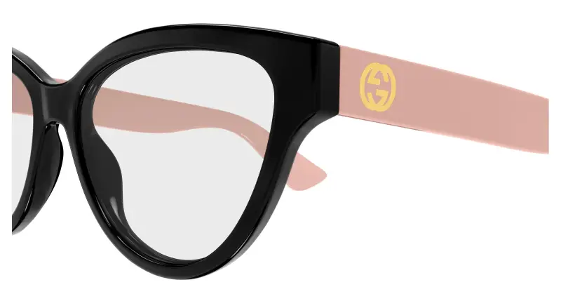 Donna Gucci GG1581O 007 Montature da vista Iniettato Nero Trasparente Rotonda miniatura 3