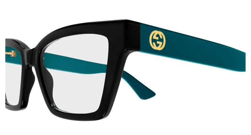 Donna Gucci GG1715O 013 Montature da vista Iniettato Nero Trasparente Cat Eye miniatura 3