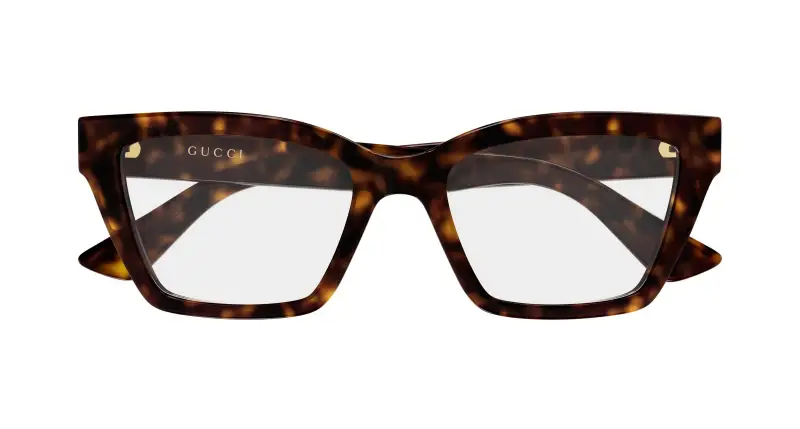 Donna Gucci GG1715O 015 Montature da vista Iniettato Havana Trasparente Cat Eye miniatura 2