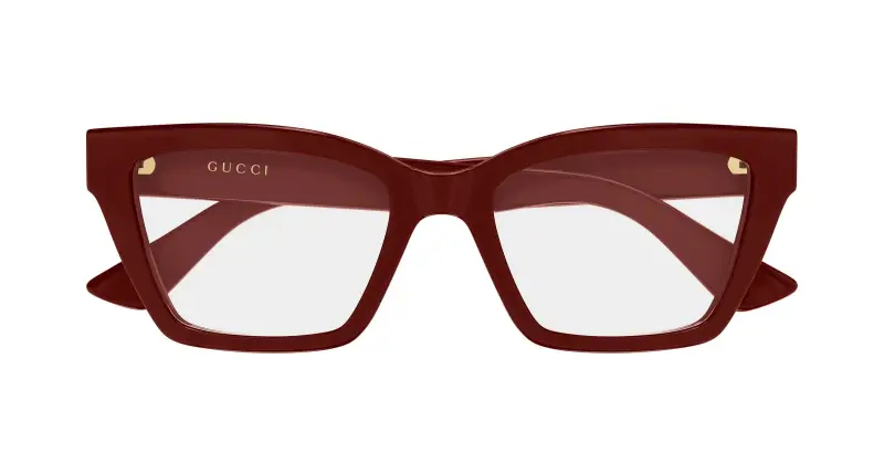 Donna Gucci GG1715O 016 Montature da vista Iniettato Bordeaux Trasparente Cat Eye miniatura 2
