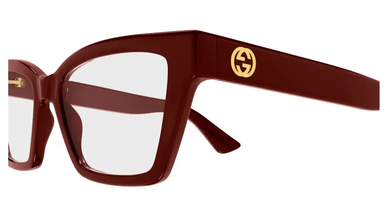 Donna Gucci GG1715O 016 Montature da vista Iniettato Bordeaux Trasparente Cat Eye miniatura 3