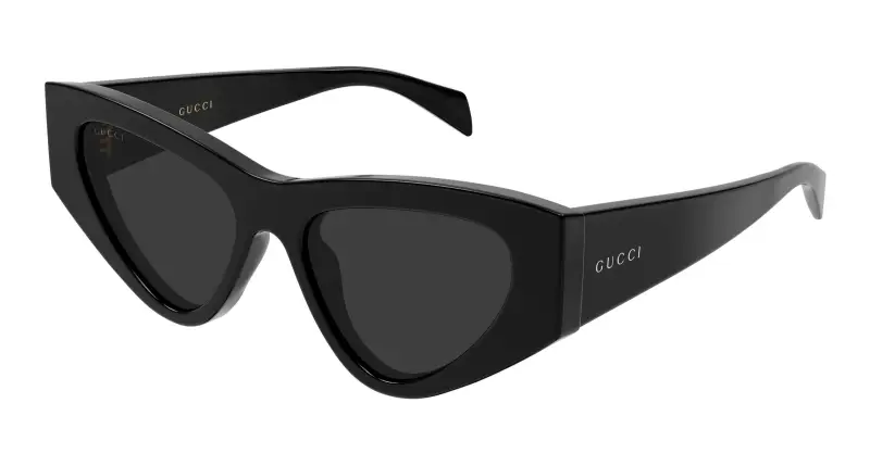 Donna Gucci GG2019S 001 Occhiali da sole Acetato Nero Grigio Cat Eye