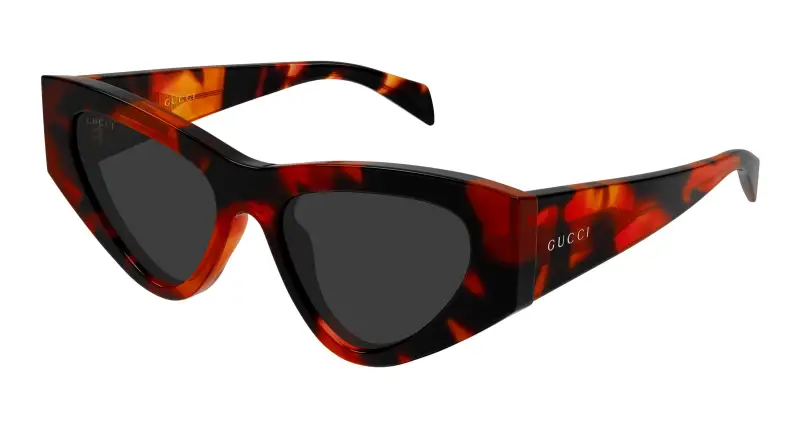 Donna Gucci GG2019S 002 Occhiali da sole Acetato Havana Grigio Cat Eye