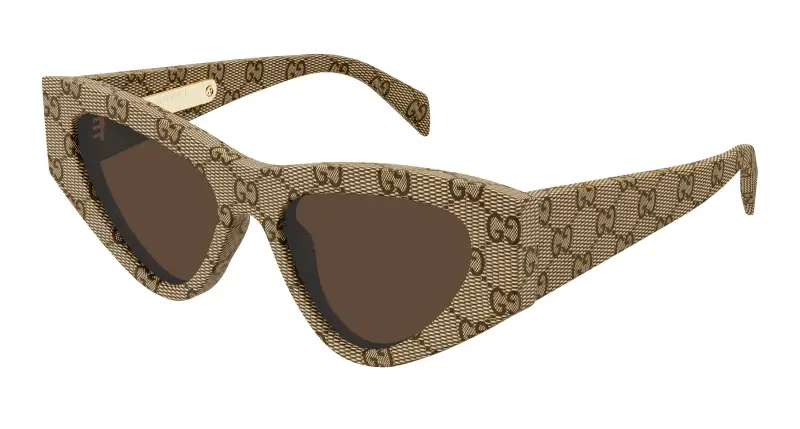 Donna Gucci GG2019S 006 Occhiali da sole Acetato Beige Marrone Cat Eye