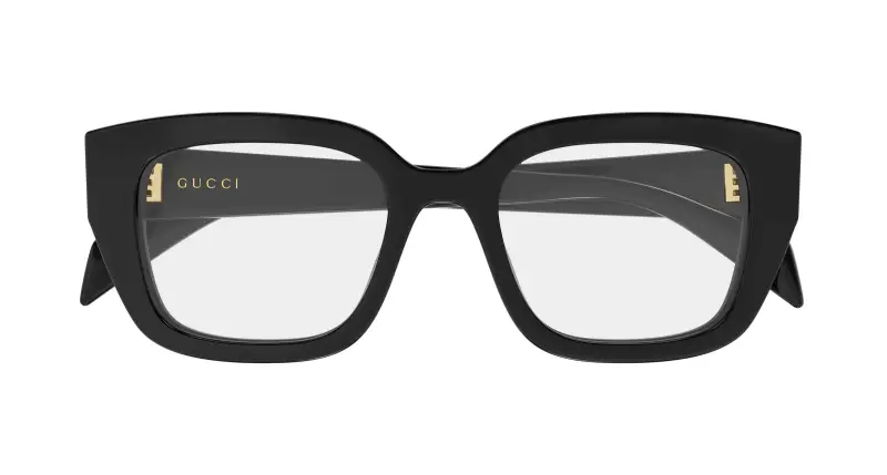 Donna Gucci GG2021O 001 Montature da vista Acetato Nero Trasparente Cat Eye miniatura 2