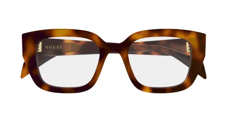 Donna Gucci GG2021O 002 Montature da vista Acetato Havana Trasparente Cat Eye miniatura 2