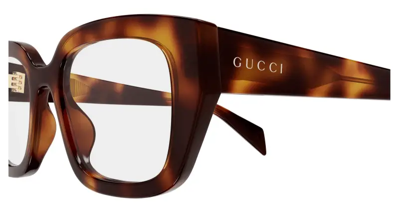 Donna Gucci GG2021O 002 Montature da vista Acetato Havana Trasparente Cat Eye miniatura 3