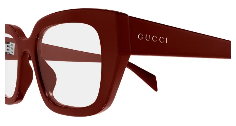 Donna Gucci GG2021O 003 Montature da vista Acetato Bordeaux Trasparente Cat Eye miniatura 3