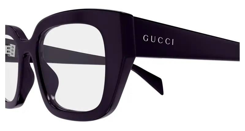 Donna Gucci GG2021O 004 Montature da vista Acetato Viola Trasparente Cat Eye miniatura 3