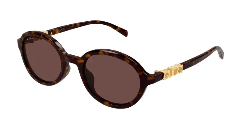 Donna Gucci GG2033SA 002 Occhiali da sole Acetato Havana Marrone Rotonda