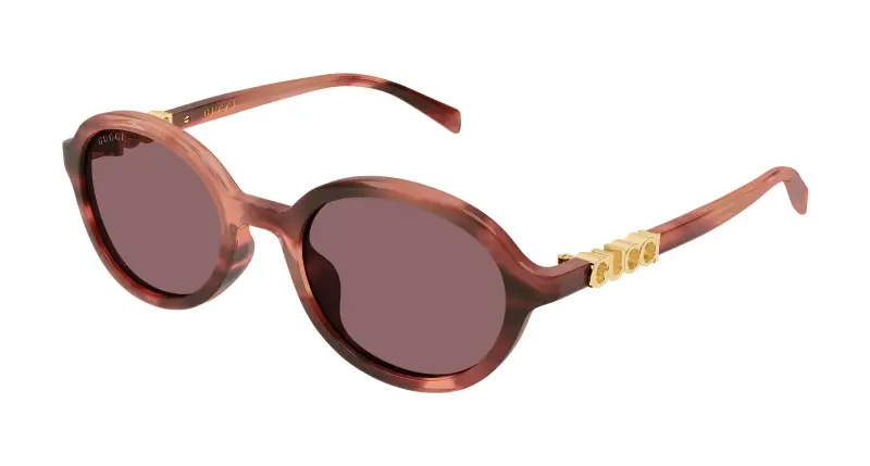 Donna Gucci GG2033SA 004 Occhiali da sole Acetato Havana Rosso Rotonda